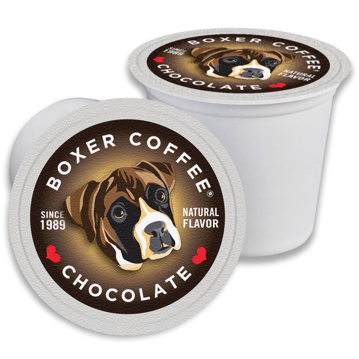 Boxer Coffee 52 Count Chocolate - Naturally Flavored Medium Roast Coffee Pods - Specialty Grade Artisan Single-Serve Cups - Compatible with Keurig K-Cup malt-inspired