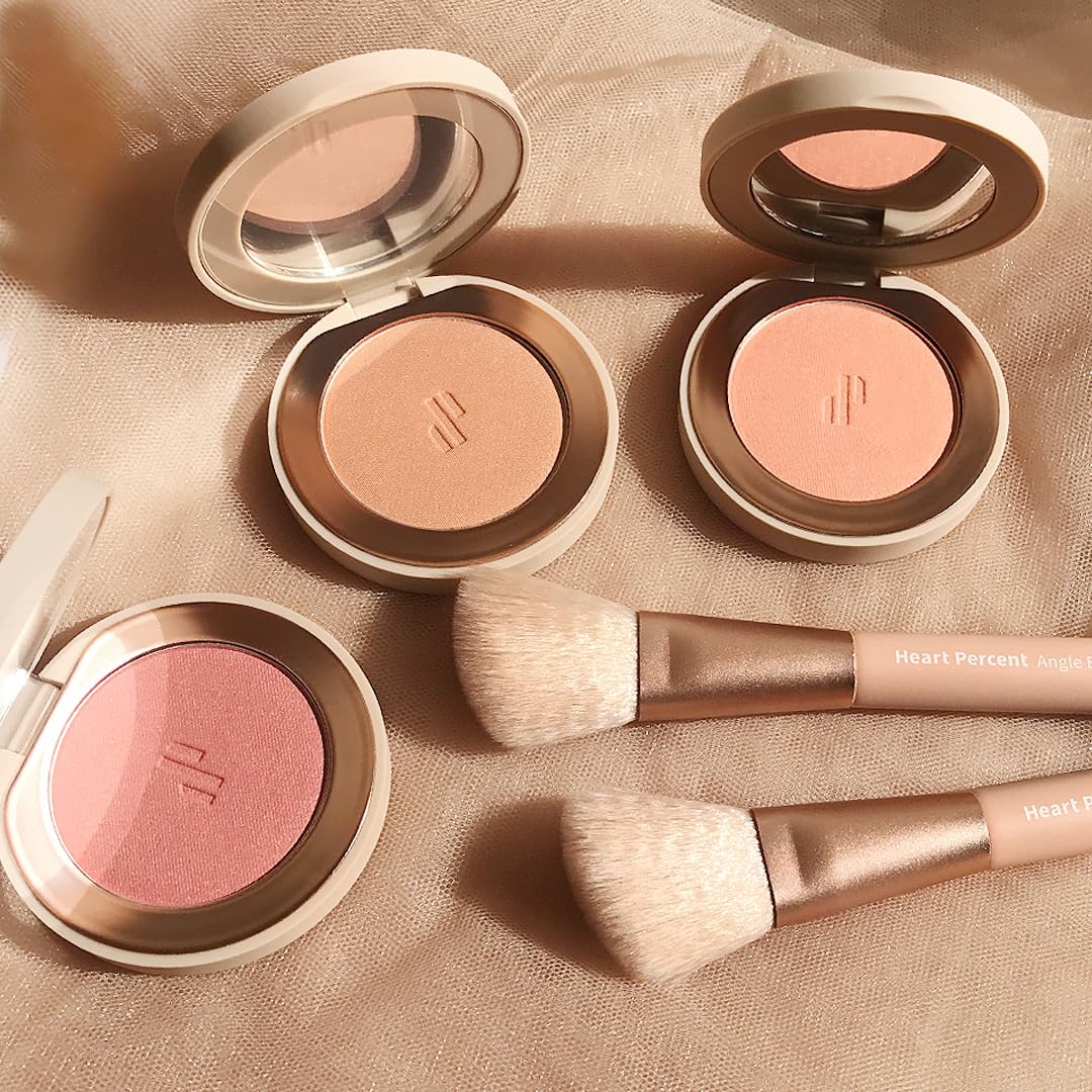 Heart Percent Dote on Mood Glow Blush, Smooth Radiant Color Luminous Shimmering Stain Finish Cheek Makeup Blush (01. Rose Plush)