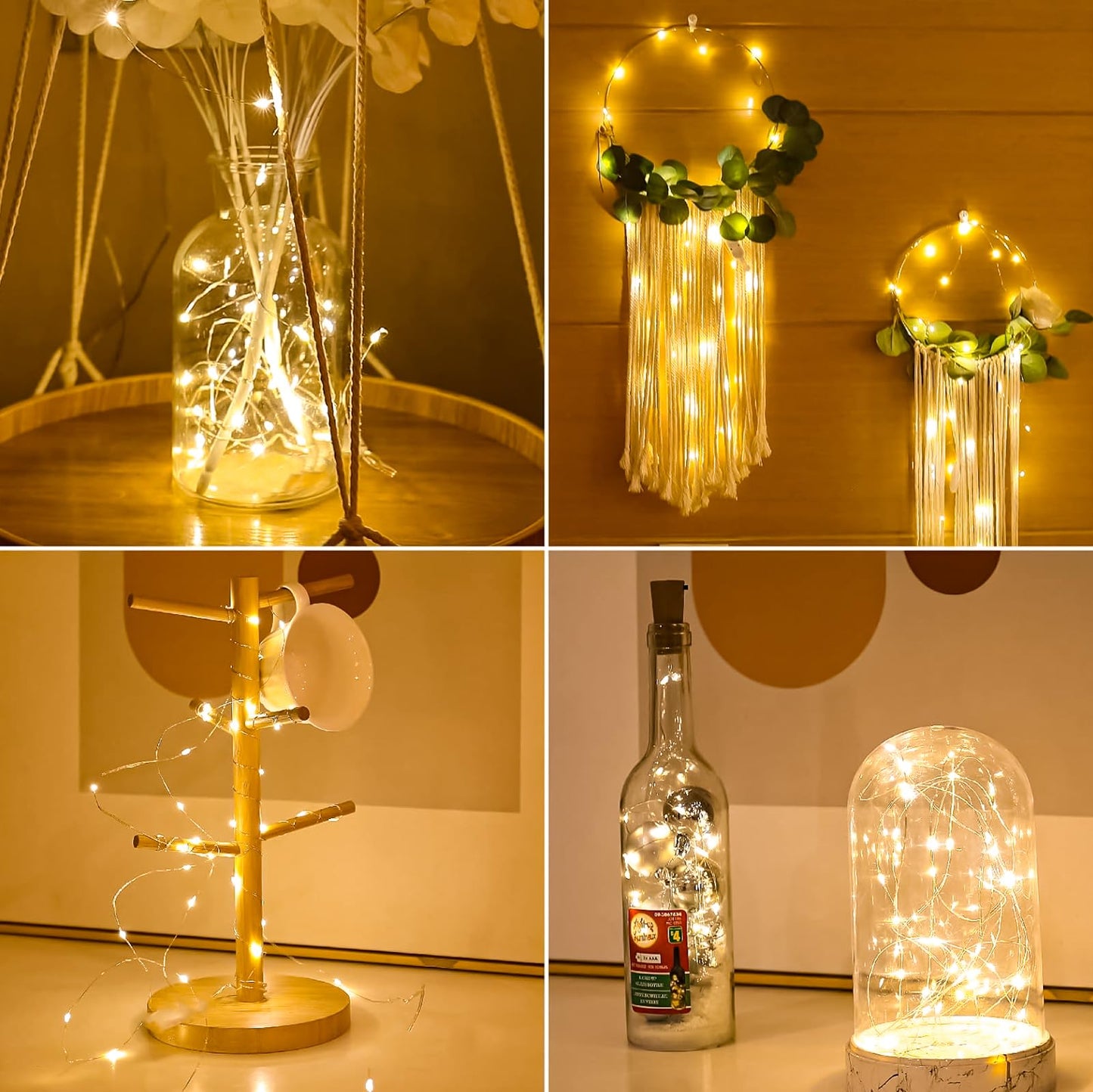 Hxweiye 6 Pack Battery Operated Fairy Lights, 7Ft 20Led Warm White Mini Firefly Lights For Mason Jars, Party, Wedding, Halloween