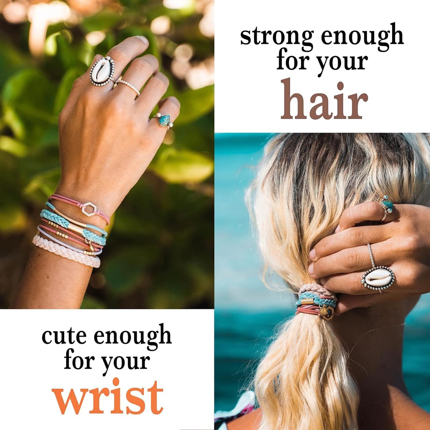 K'lani Explore Bracelets for Women - Elastic Bracelets and Boho Hair Ties - Cute Hair Ties for Women and Hair Tie Accessories -