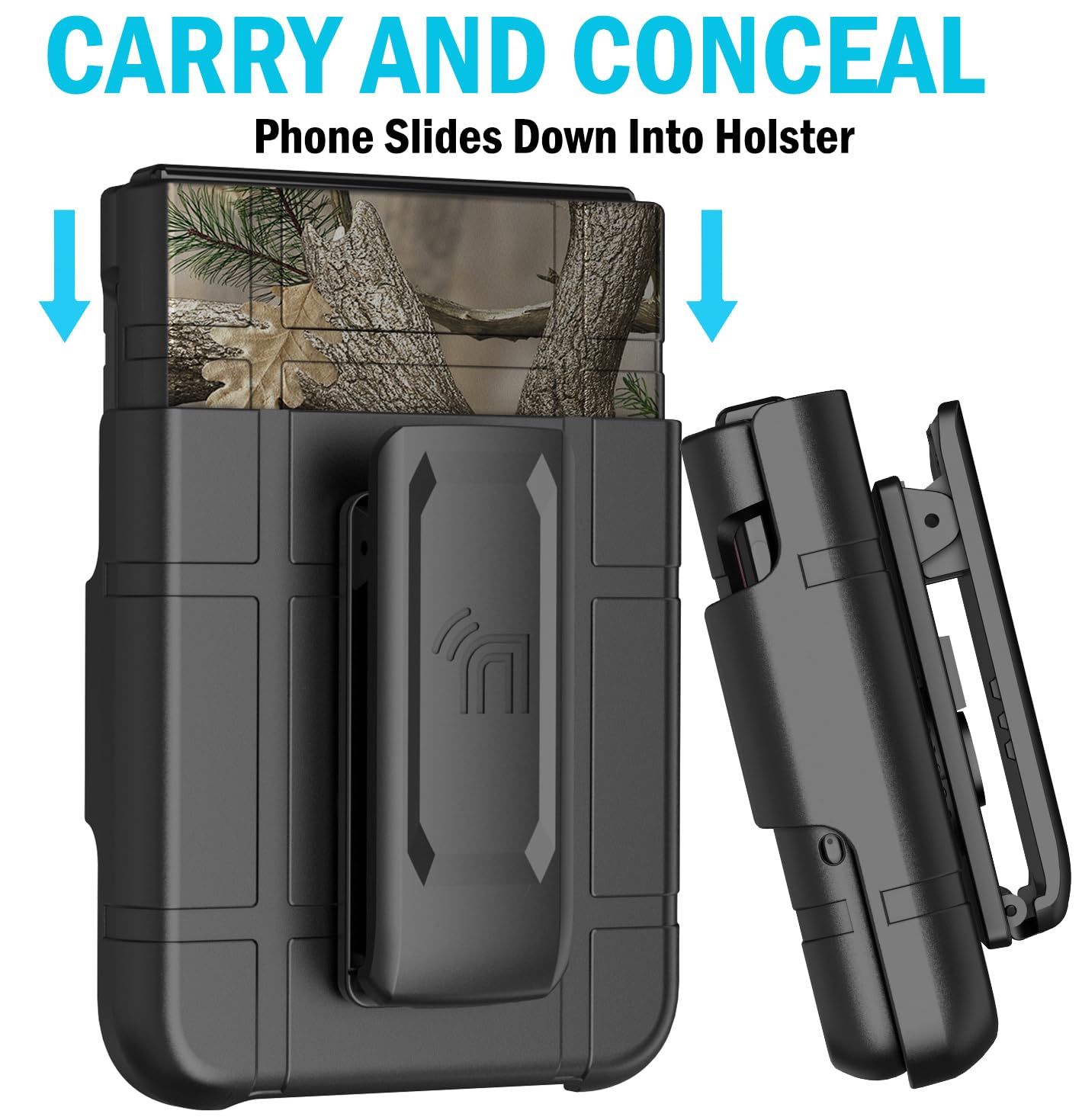 Case With Clip For Motorola Razr (2024/2025) Flip Phone, Nakedcellphone Slim Hard Shell Camouflage Cover And Belt Hip Holster Ho