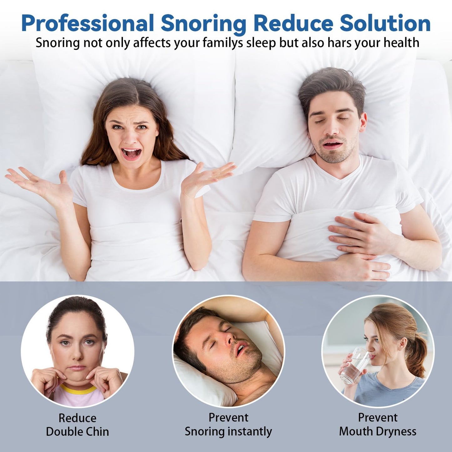 Chin Strap for Sleeping, Chin Strap for CPAP Users, Jaw Strap for Sleep Apnea, Adjustable & Breathable Chin Strap, Anti Snoring Devices,Snore Stopper for Men and Women, (Pink/M)