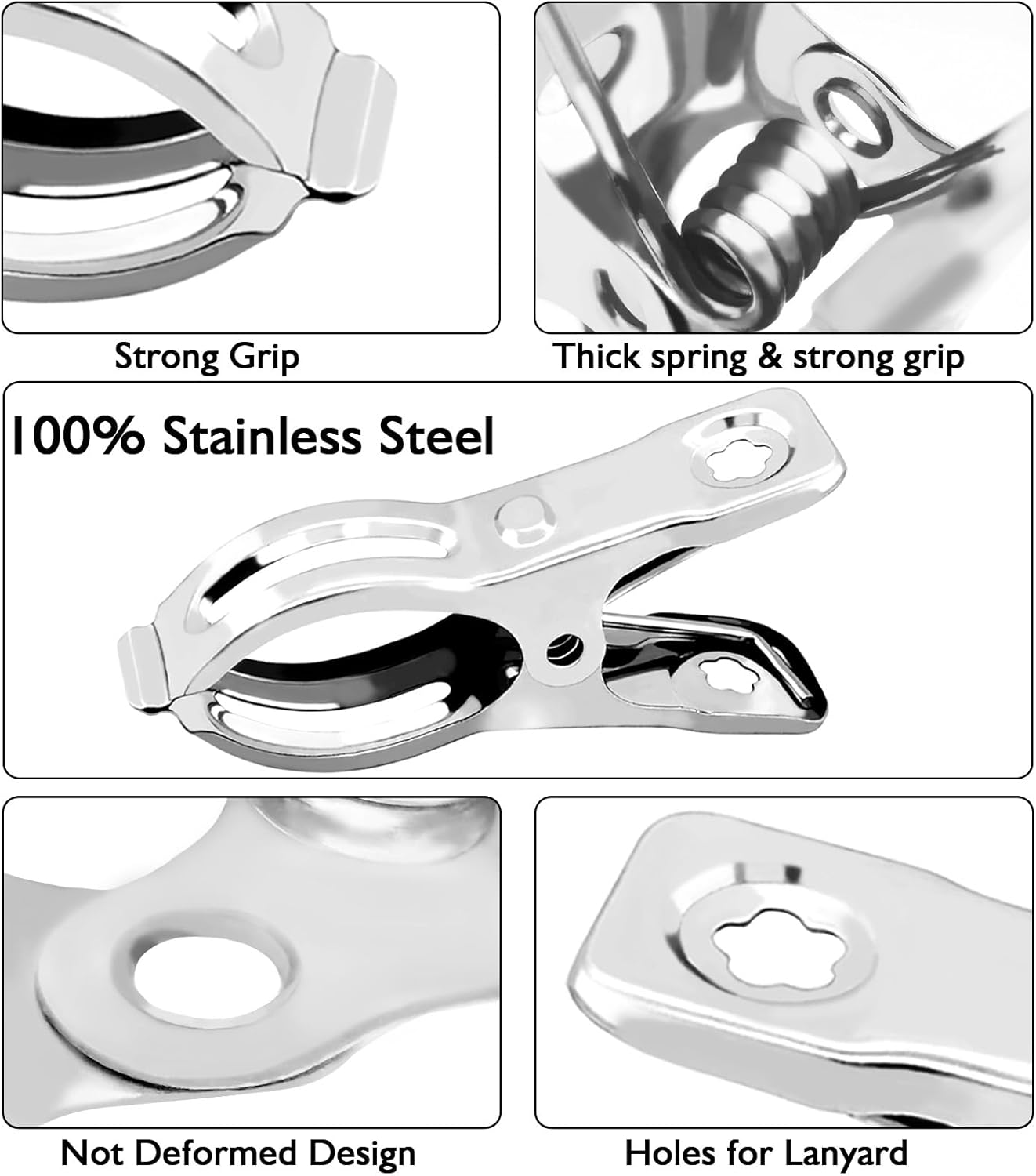 BESTEEL Upgraded 40 PCS Garden Clips, Greenhouse Clamps 100% Stainless Steel Heavy Duty Greenhuose Clips for Netting - Strong Grip to Hold Down Shade Cloth or Plant Cover on Garden Greenhouse Hoops