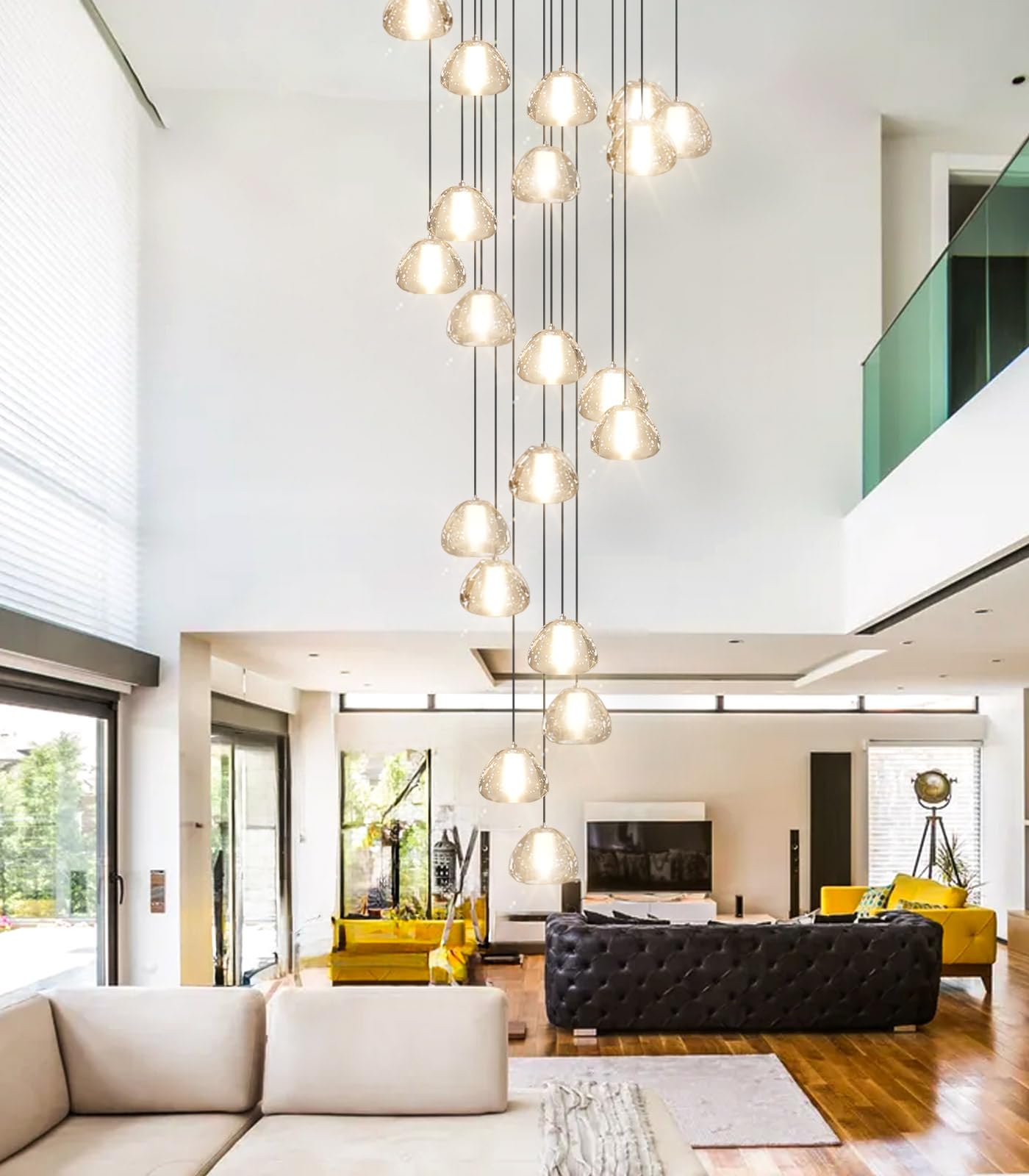 Dolria Modern Crystal Chandeliers Led Ceiling Lighting Foyer Large Ceiling Light For Staircase Living Room Hallway Entryway