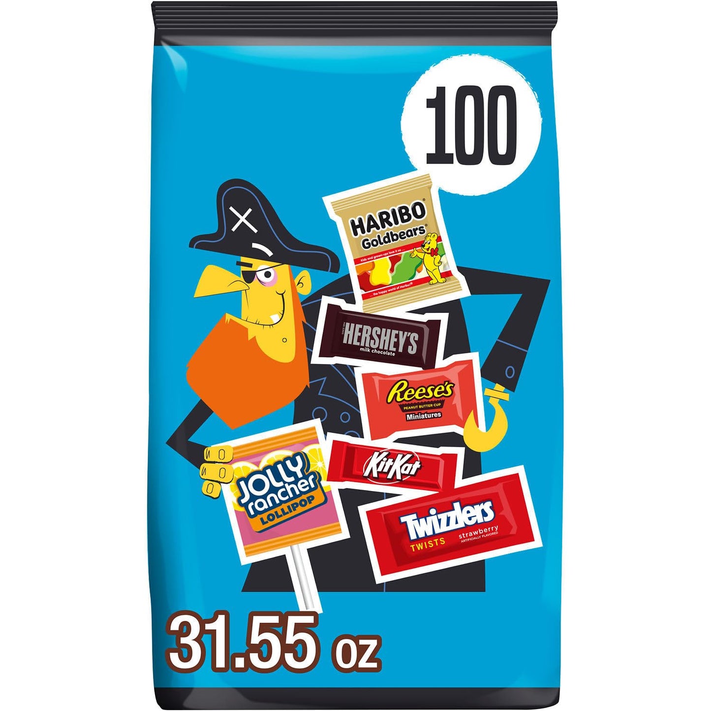 HERSHEYS Miniatures Assorted Flavored Halloween Candy Bulk Bag 31.55 oz (100 Pieces)