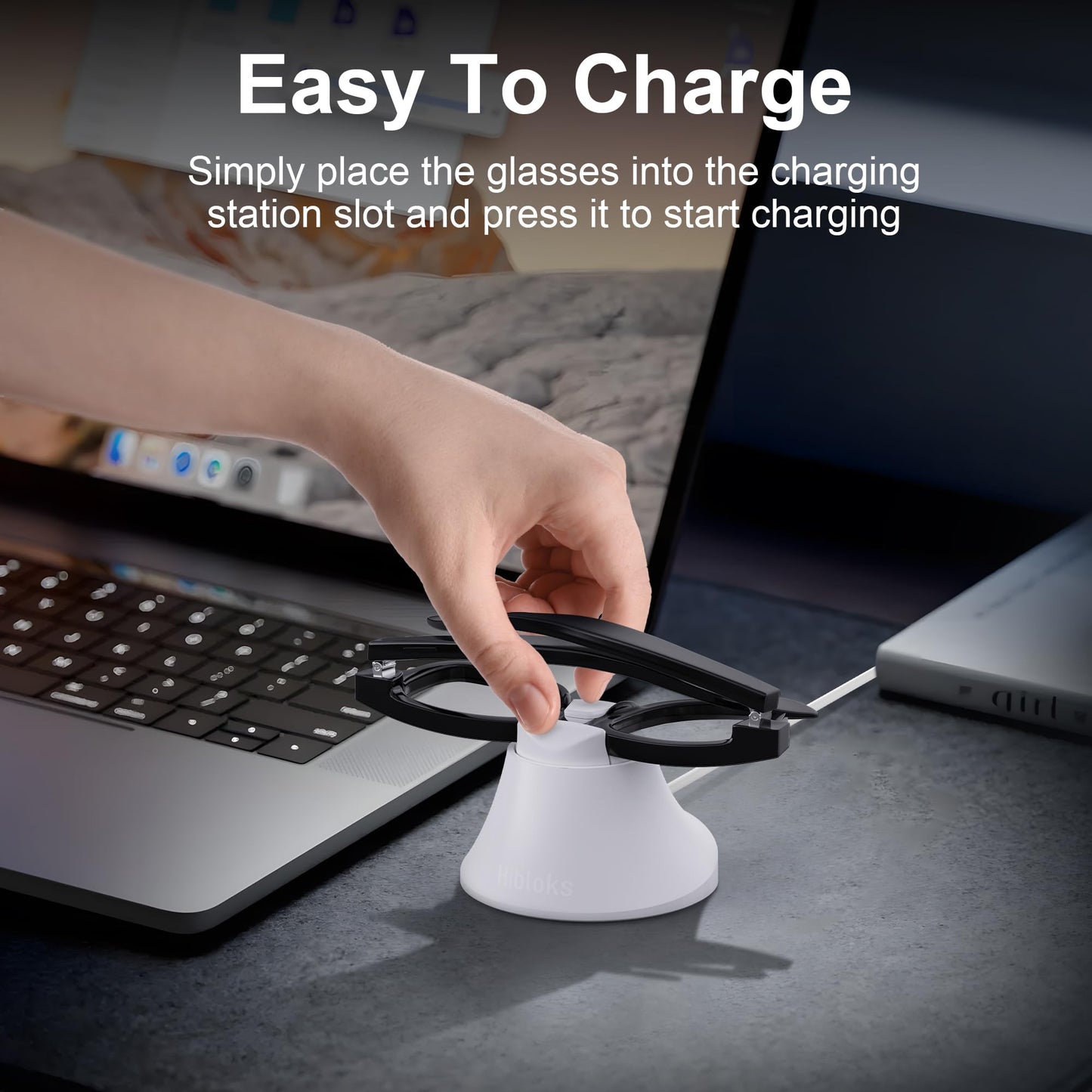 Charging Station Compatible With Ray-Ban Meta Wayfarer/Skyler Accessories, Magnetic Charger Dock Stand With Fast Charging & Led