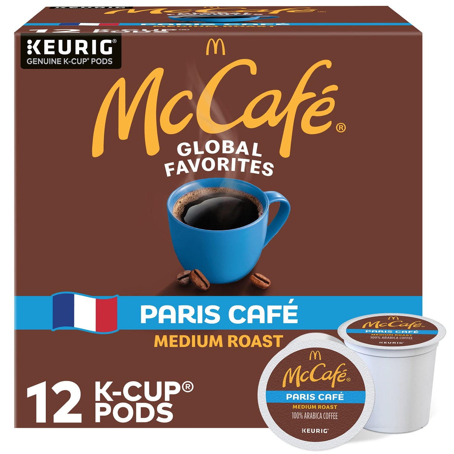 McCafe Paris Caf? Single Serve Coffee Keurig K-Cup Pods Medium Roast Coffee 12 Count