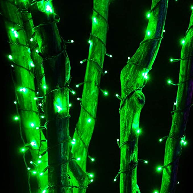 164Ft 500 LED St Patrick's Day Lights, Waterproof 8 Twinkle with Memory Functions Green String Lights for Indoor Outdoor Tree Garden Decoration (Green)