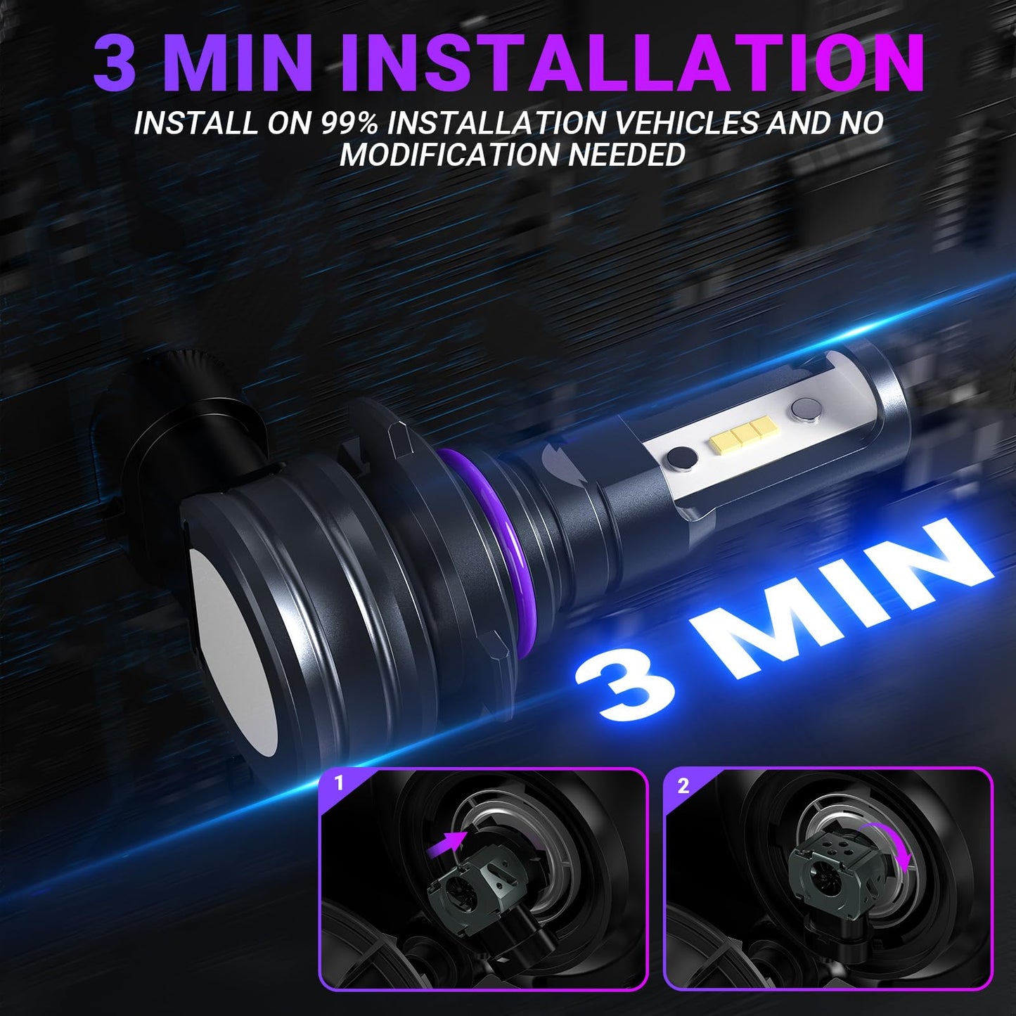 CARSPARKLE 9006 Fog Light Bulbs 6500K IP68 Waterproof Plug & Play 9006 Model