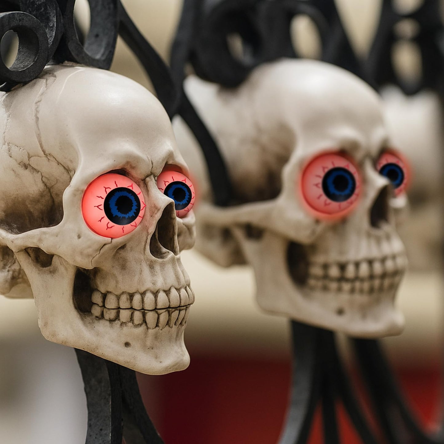 Xuhal 12 Pcs Halloween Led Glowing Eyeball Light For Mask Costume Skull Skeleton 24 Battery Not Include (Red)