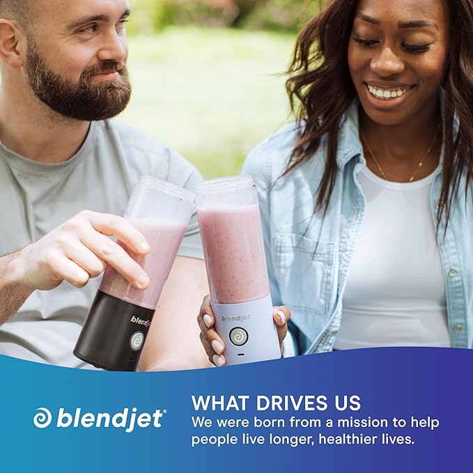 BlendJet Portable Blender for Smoothies & Shakes - 16oz BlendJet 2 Cordless Personal Small Blender, USB-C Rechargeable & Self Cleaning - Mini Travel Blender with Stainless Steel Blade (SB)