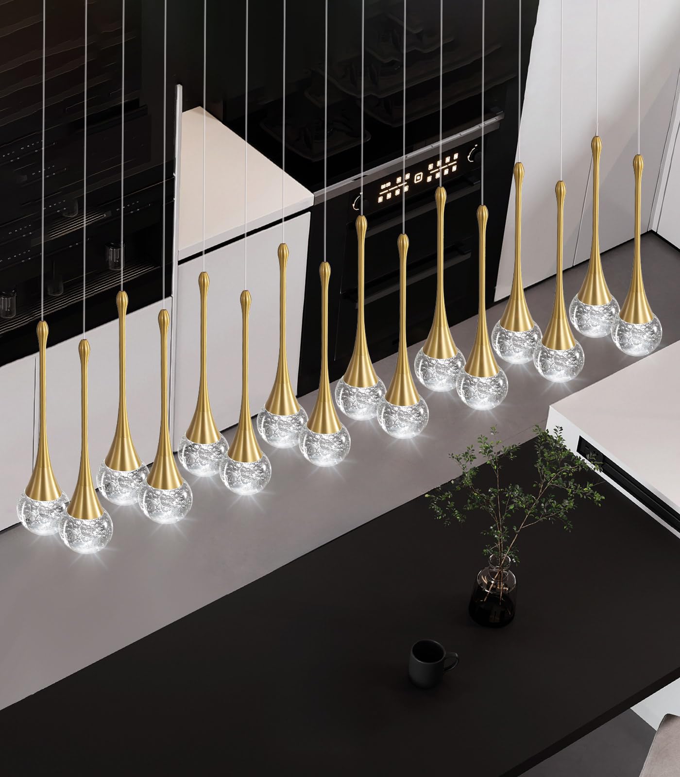 16 Lights Modern Glam Crystal Chandelier For High Ceiling Led Dimmable Pendant Light For Staircase Foyer Enterway Living Room Chandelier Lighting Gold