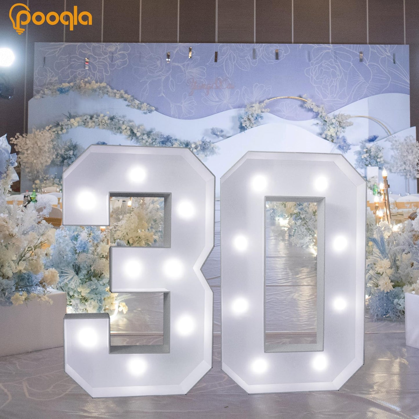 Pooqla 3Ft Marquee Light Up Numbers 2 Led Large Lighted Marquee Numbers For 2Nd 20Th 21St 25Th Birthday Decorations Giant Mosaic Number Gift For Girls Boys Wedding Anniversary Party Decorations