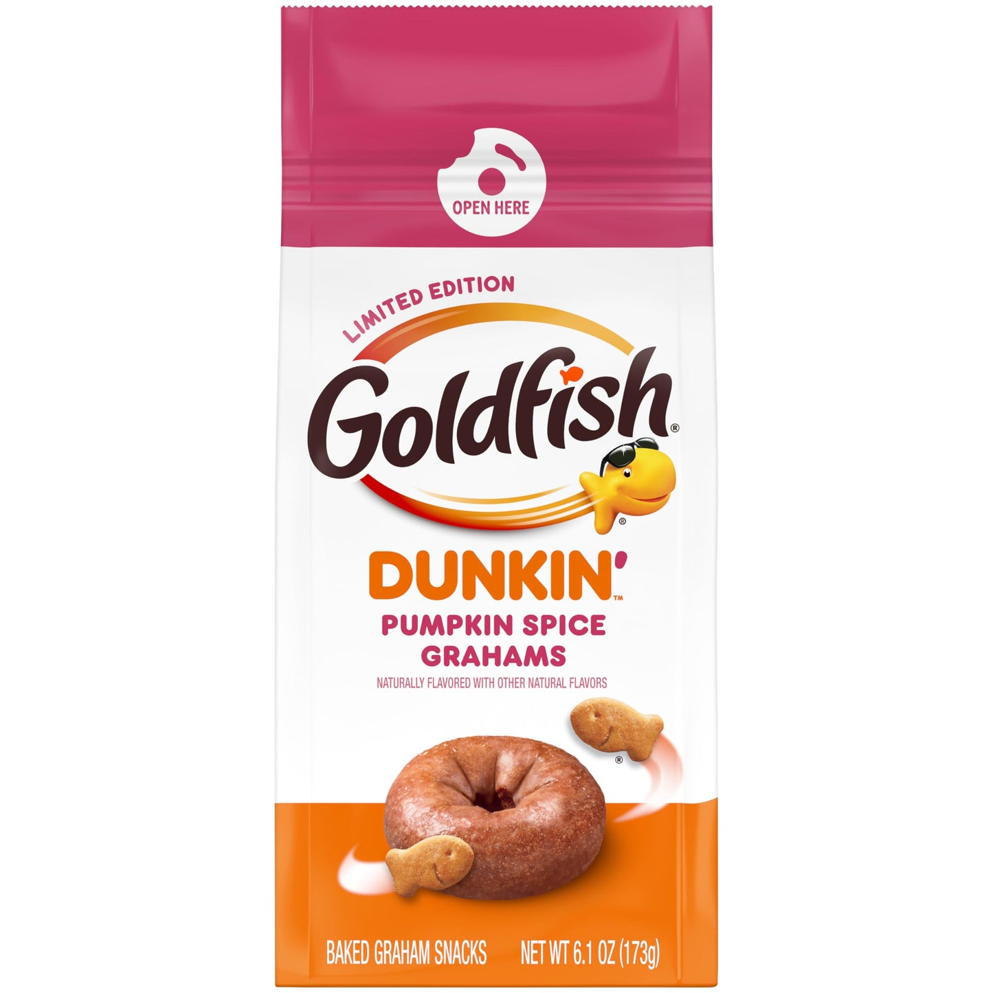 Goldfish Dunkin Pumpkin Spice Graham Crackers, 6.1 oz. bag