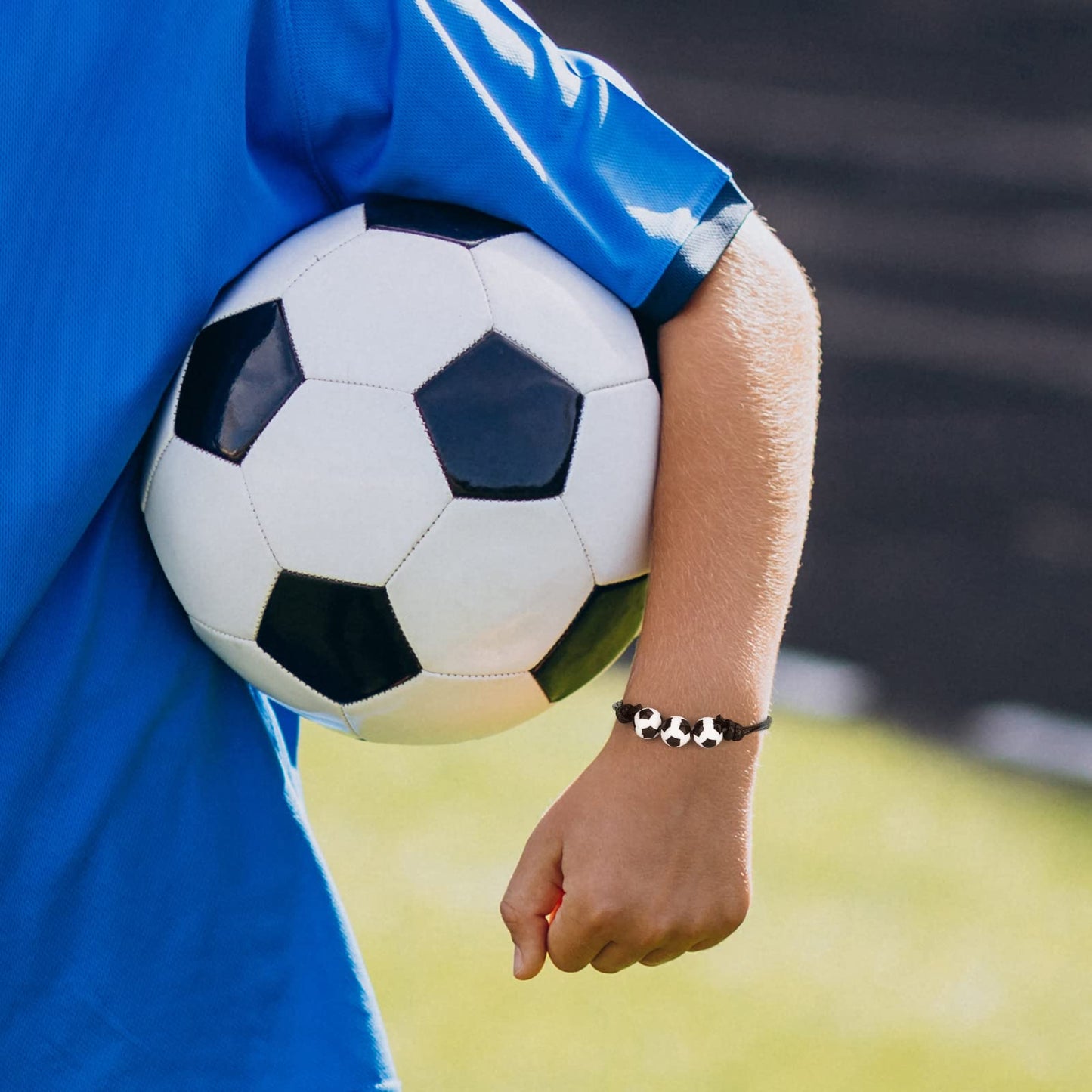 20 Pcs Soccer Charm Bracelets Soccer Party Favors Wristbands Soccer Beads Bracelet Adjustable Inspirational Sports Ball Accessor