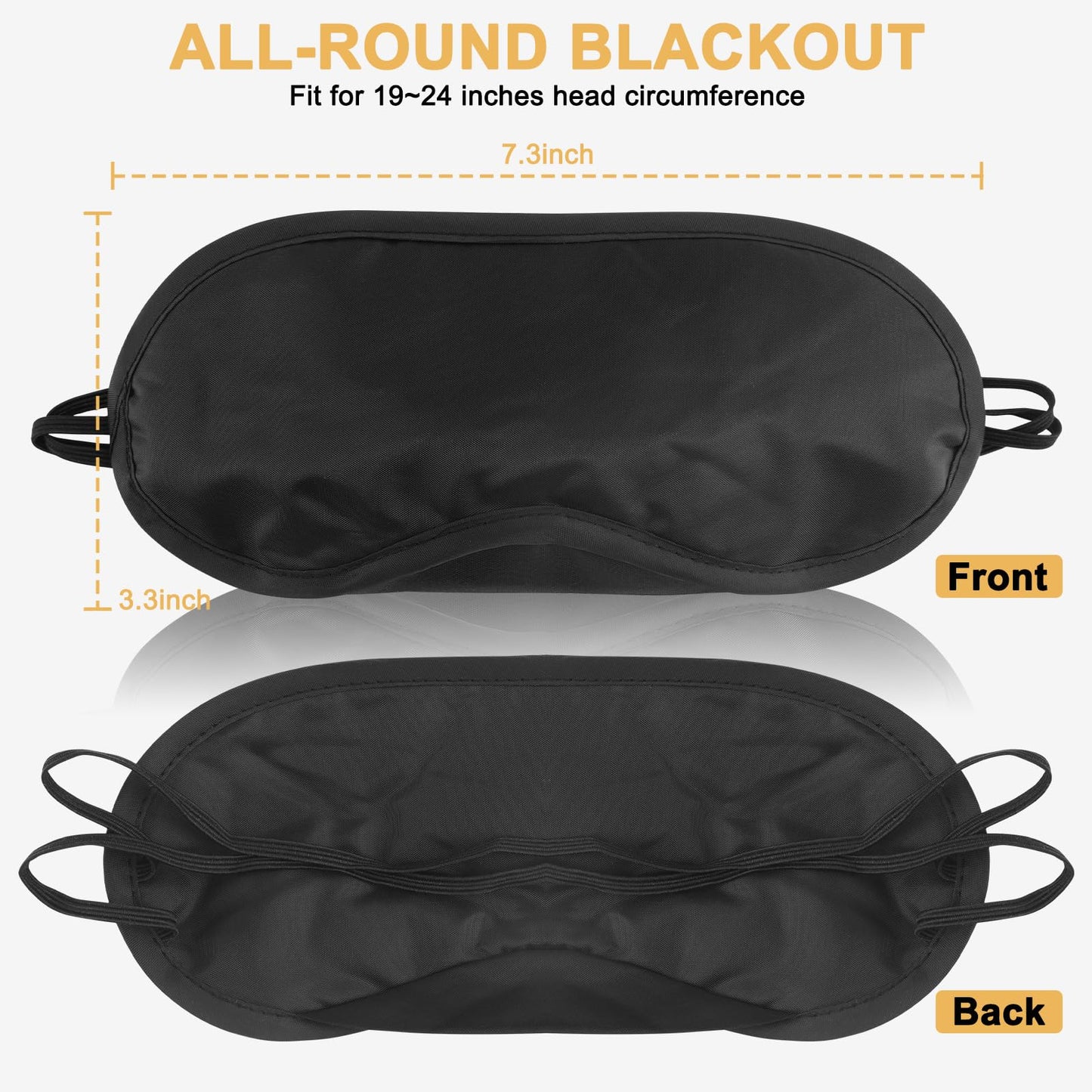 NICEMOVIC 10 Pcs Blindfold Sleep Eye Masks for Party Games Adults Couples Travel, Individually Wrapped Eye Covers with Nose Pad and Elastic Strap, Sleeping Mask for Kids Men Women (Black)