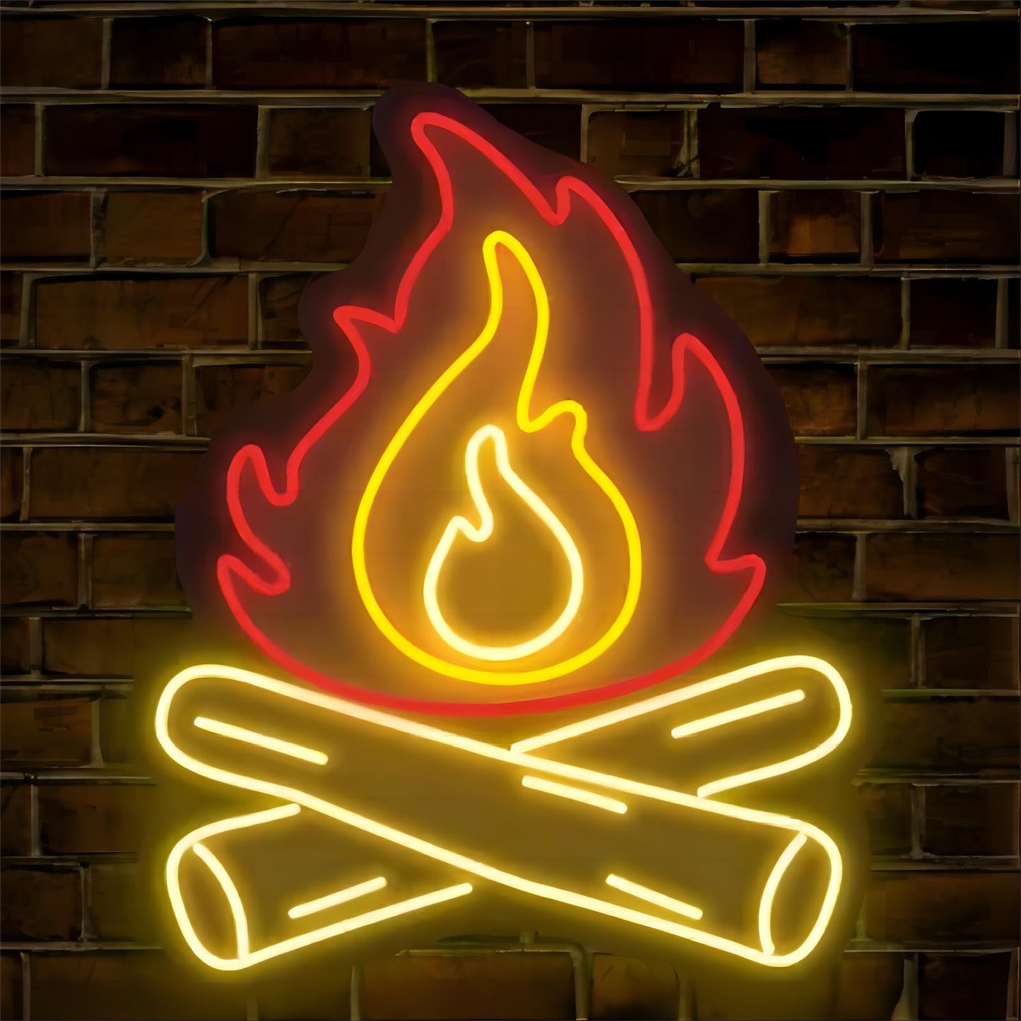 Fire Flame Neon Sign Stove Fire Led Light Bedroom Living Decor Campfire Neon Sign Gift Camping Decor