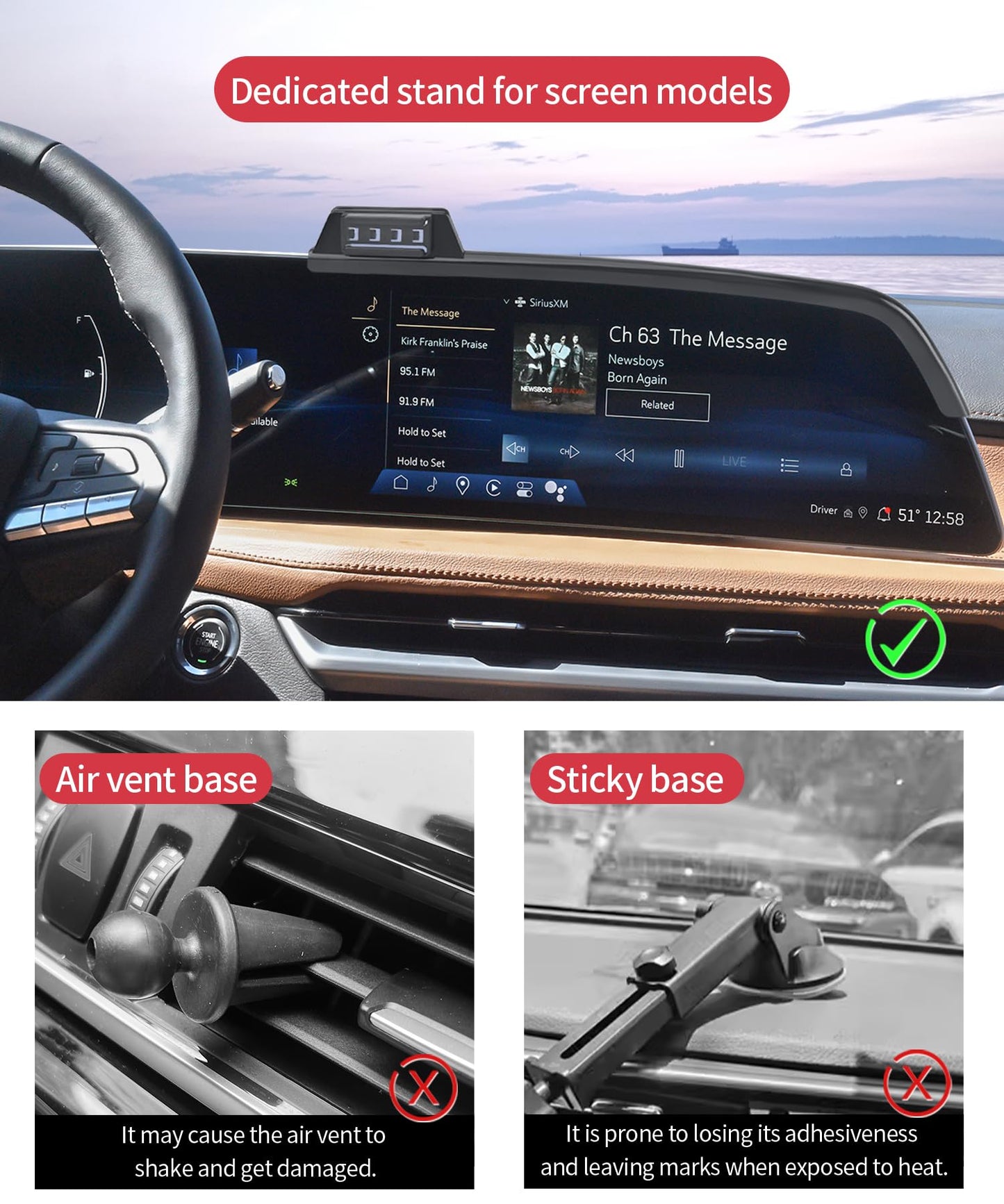 Masergogo Wireless Charging Car Phone Holder For Cadillac Lyriq 2023-2025 / Xt4 2024-2025 / Ct5/Ct5-V 2025 Accessories 33 Inch S