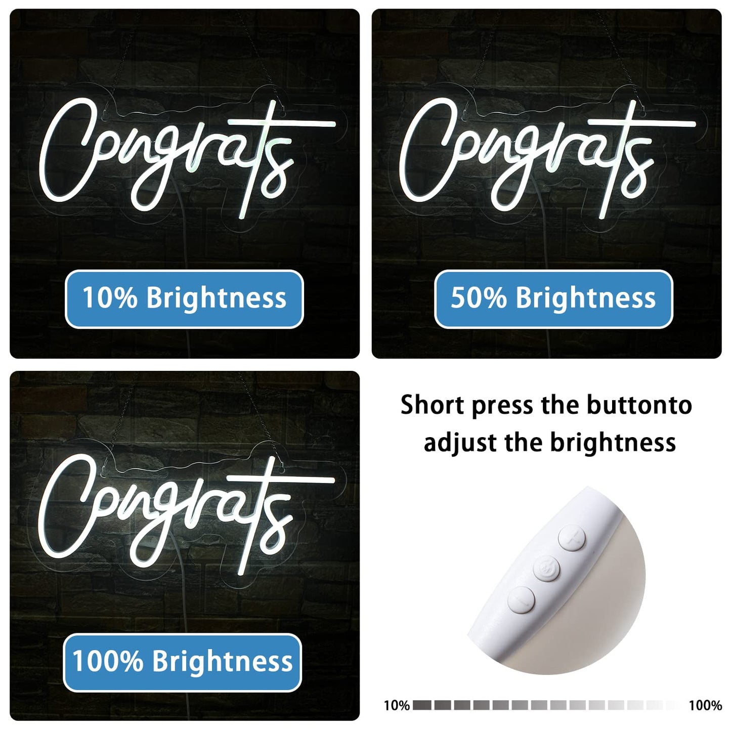 Nosun Congrats Neon Sign Celebrate Neon Signs For Wall Decor Led Signs Lights For Wall Decor With Dimmable Light Up Signs For Bedroom Bar Club Colleges Wedding Birthday Party Decor Engagement Gifts