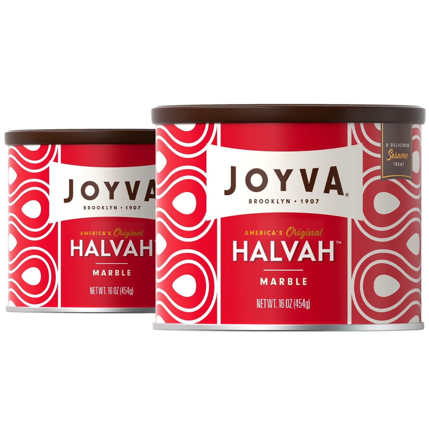 Joyva Halvah - Marble, 16oz | A Delicious Sesame Treat | Dairy Free, Gluten-Free & Kosher Parve | Handcrafted in Brooklyn (Pack