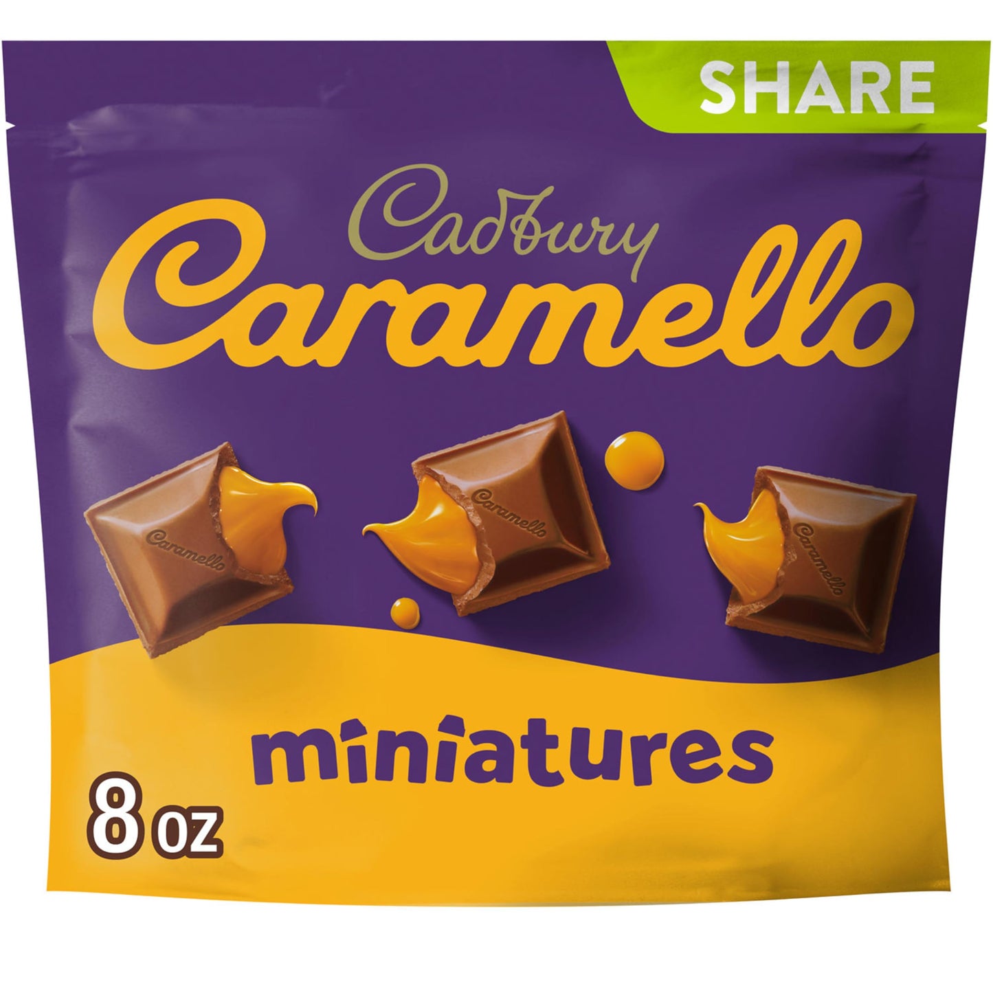 CADBURY CARAMELLO Miniatures Milk Chocolate Caramel Candy Share Pack 8 oz
