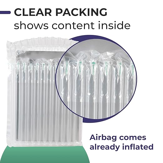 IDL Packaging Inflated 14" Laptop Protective Bags, Self Sealed, Pack of 1 - Reusable Air Column Bags for Packing, Travel and Shipping - Durable Case for Laptops and Tablets