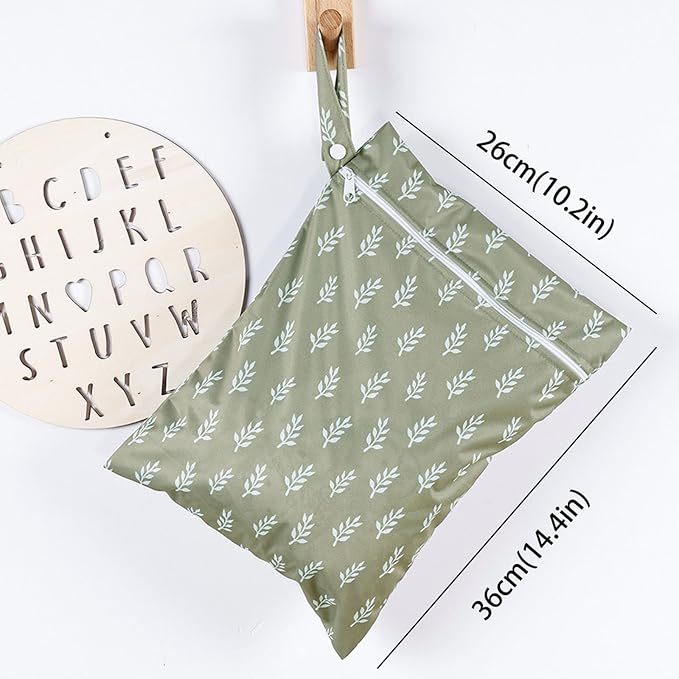 HappyFlute 2pcs Wet Bag Waterproof Bag Set-Cactus and Animal Pattern Wet Bag for Towels,Diaper Bag,Swim Bag,Beach Bag,Gym Bag,Wet/Dry Bag,Wet Clothes Bag,Wet Swimsuit Bag,10.2x14.4 inches.(Flower)