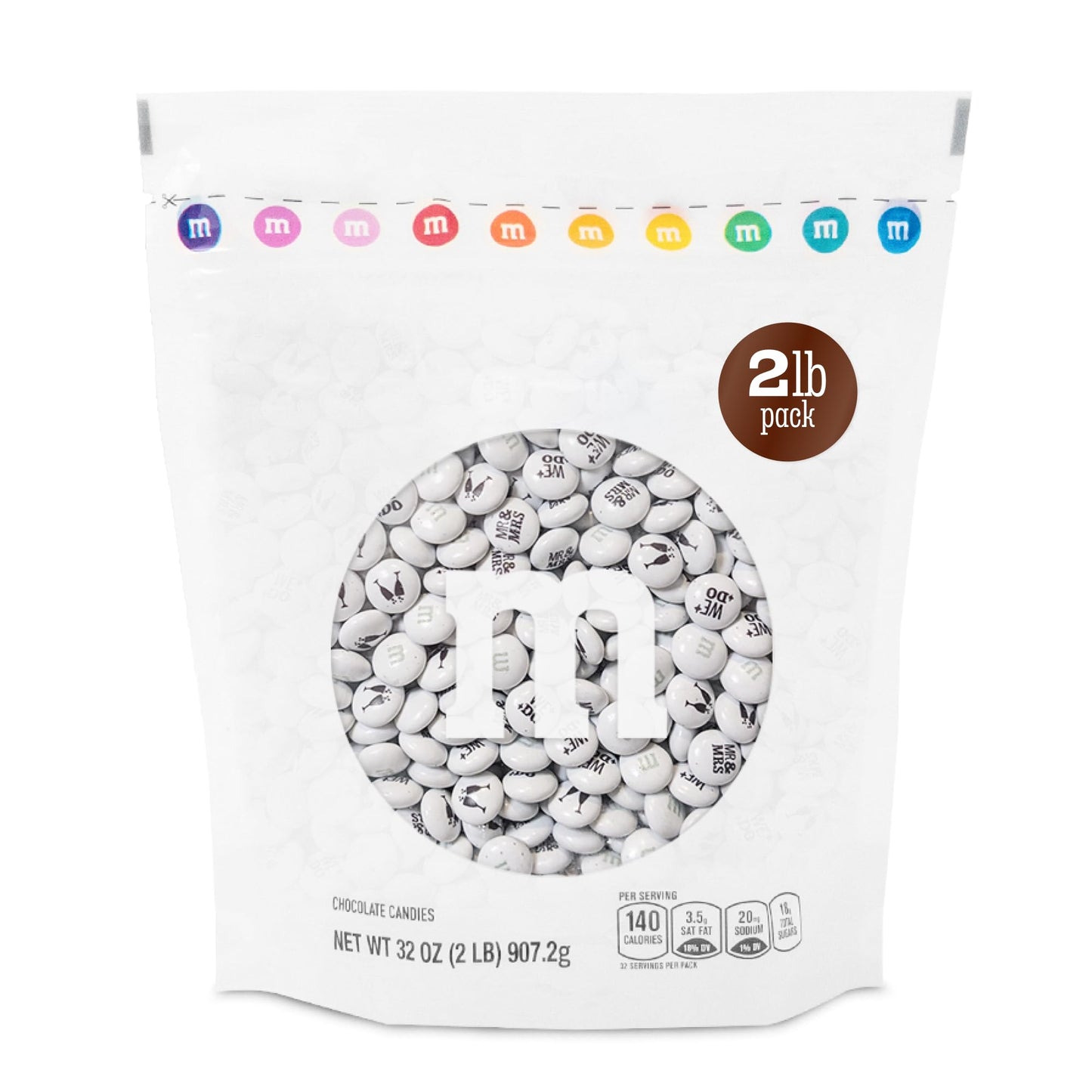 M&MS WORLD Mr. and Mrs. Milk Chocolate Candy - 2 lbs of Bulk Chocolate Candy for Wedding Decorations Wedding Favors and More