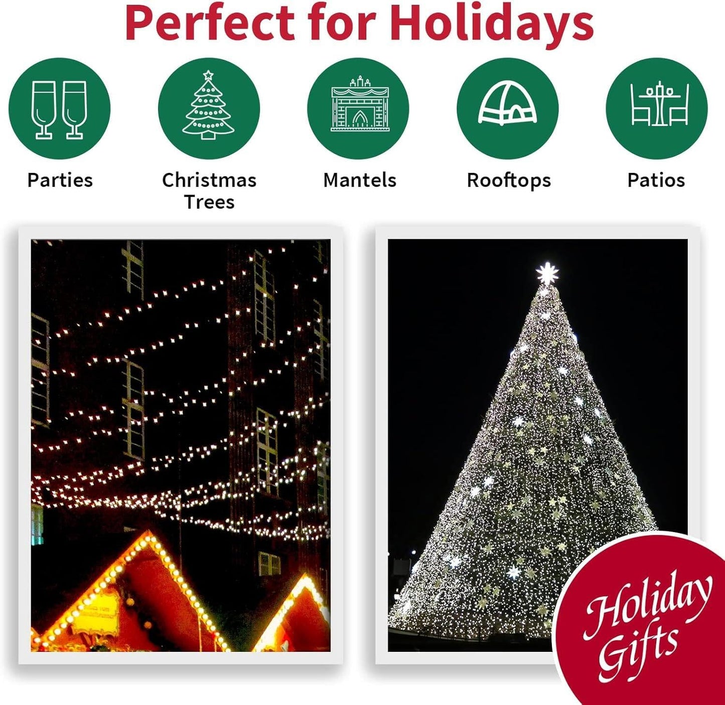 Lamphome 66Ft Christmas Decorative Mini Lights 200 Led Transparent Wire Fairy Starry String Lights Plug In 11 Lighting Modes For Indoor Outdoor Xmas Tree Wedding Party Decoration (White)