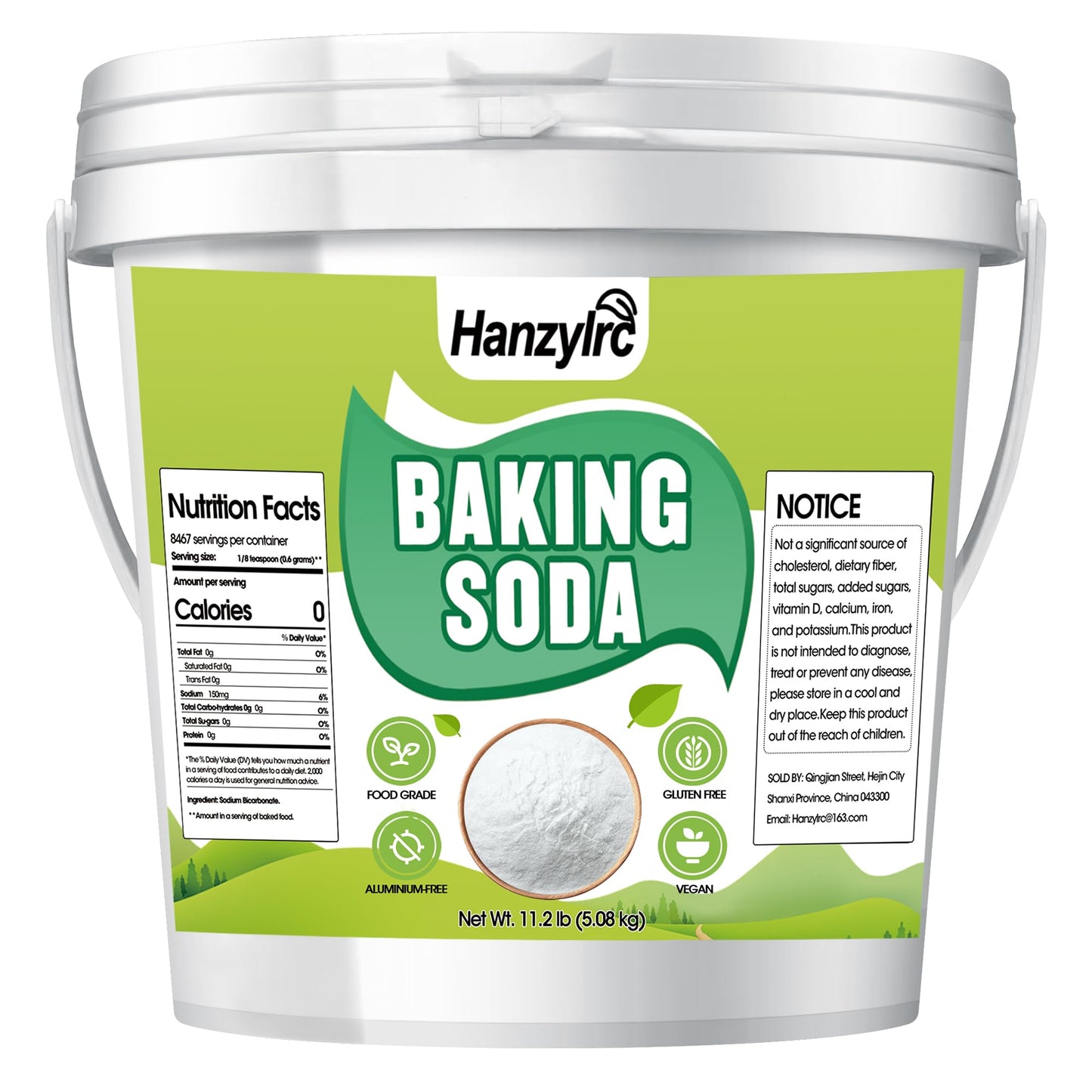 11.2 lb Baking Soda Powder Bulk Food Grade 100% Pure Sodium Bicarbonate Powder Can Neutralize Acidic Ingredients Used for Bread Cookies and Other Baked Goods Also Can Clean and Deodorize