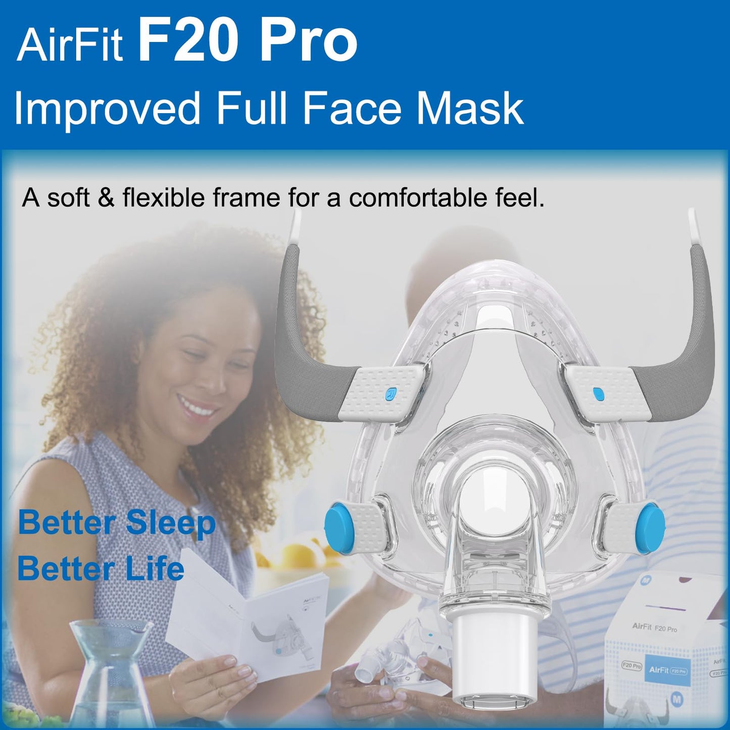 F20 Pro - Large Size - Complete Set Soft Mask,Secure Seal & Optimized Comfort with Advanced Silicone Cushion - Large