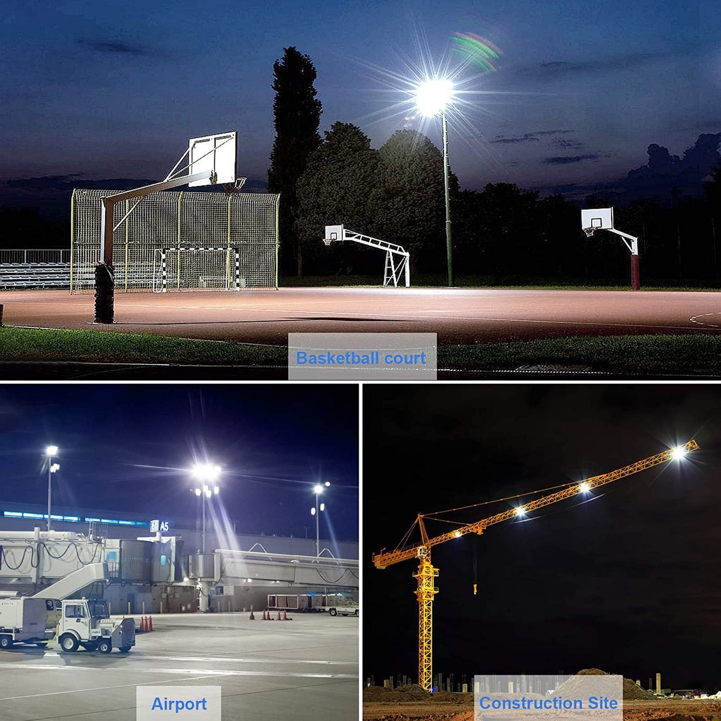 600W 2Pack Led Stadium Flood Lights (3050W Equivalent)67500Lm Super Bright Led Arena Outdoor Lights 100-277V Ip66 Waterproof 5000K Daylight White Commercial Lighting For Sports Fields And Counts