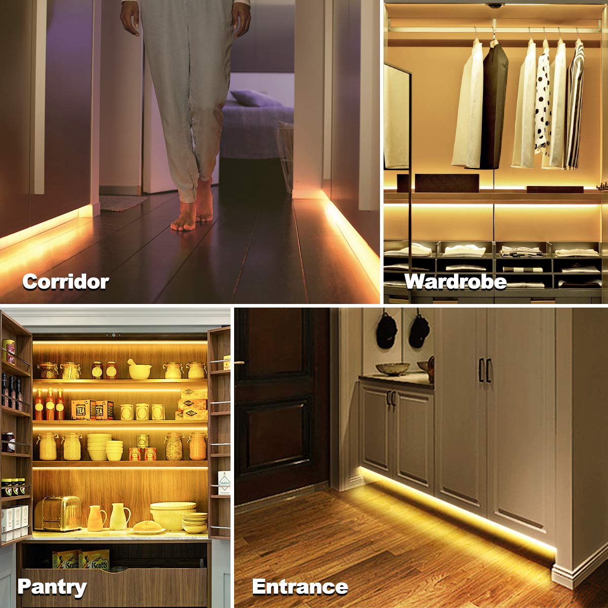 My Beauty Light Motion Activated Led Strip Lights, 65.6Ft Warm White Led Rope Lights, Model Rg103 For Under Cabinet & Kitchen