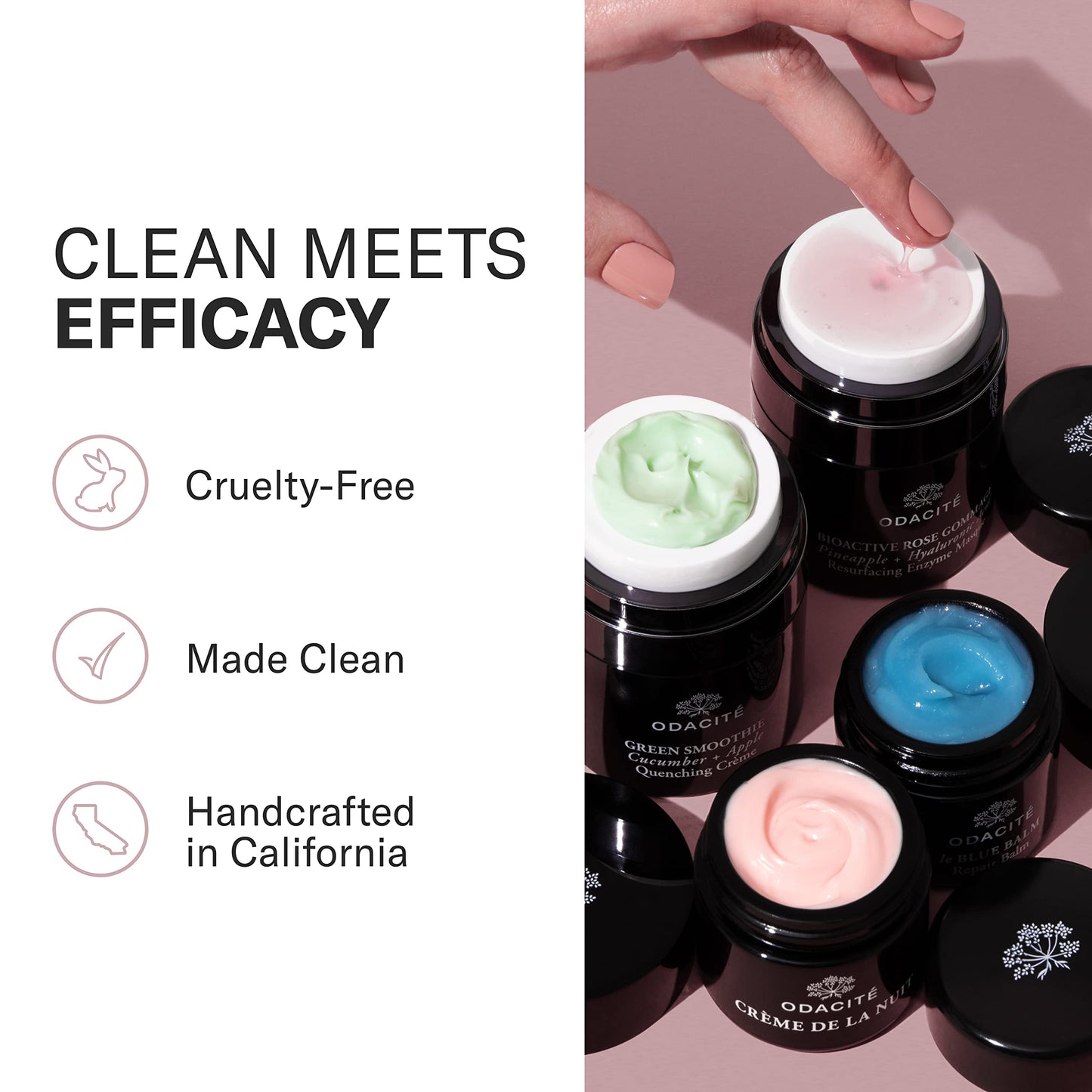 Odacit Facial Cleanser with Foam - Black Mint Activated Charcoal & Rhassoul Clay Glow Recipe - Facial Moisturizer with Deep Cl
