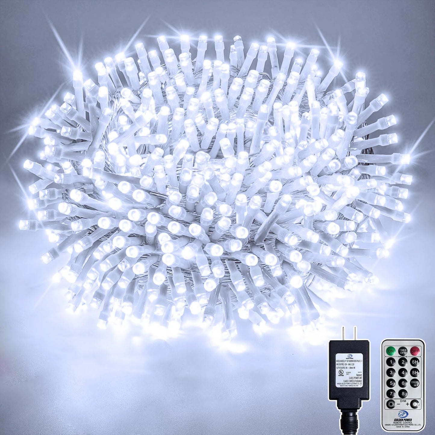 Soagrc 132FT 400 LED Christmas Tree Lights, Bright Cool White Outdoor Christmas String Lights for House, Fairy Lights with 8 Mod