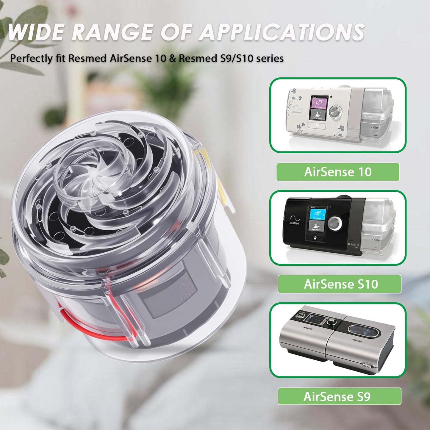 LiLDiHo CPAP Machines Motor Compatible with ResMed S9/S10 Series - Fit for AirSense 10/ AirSense 10 BiPap/AirCurve 10/Airstart CPAP Pump- Low Noise Blower Pump Motor