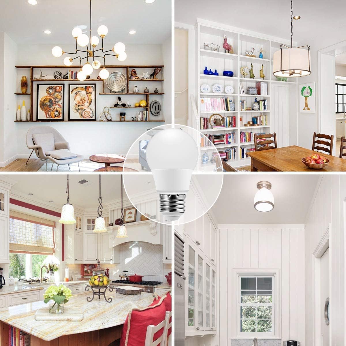 Anivona Refrigerator Light Bulb 40W Equivalent 120V A15 Fridge Light Bulbs 5W E26 Medium Base Daylight White 5000K For Freezer Lighting Non-Dimmable 2 Pack