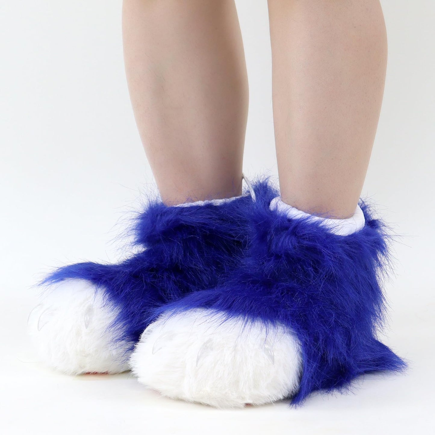 HAOAN Furry Animal Paw Slippers Fuzzy Boots Cat Fox Wolf Bear Claw Shoes Halloween Cosplay Costume Accessories