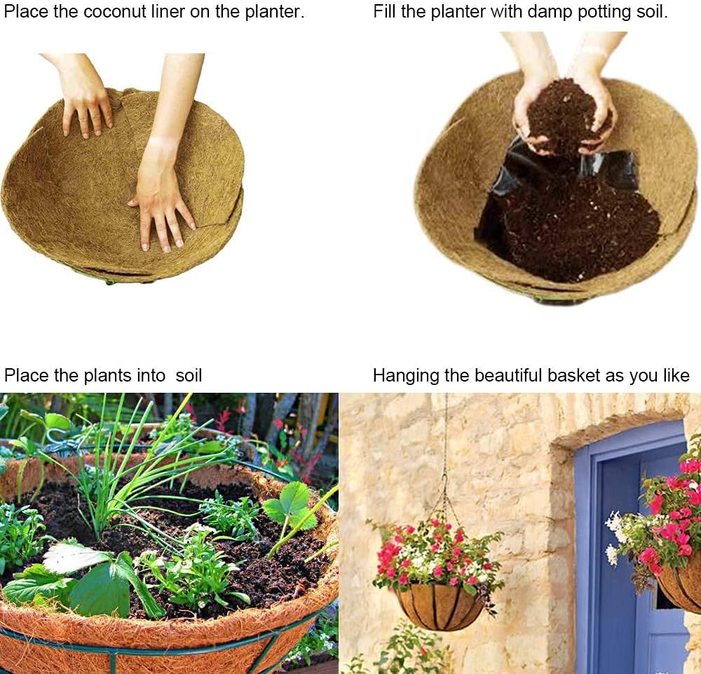 12x120 inch Natural Coco Liner Roll Coconut Coir Liner Sheets Coco Mat for Planter Window Box Flower Basket Garden Decoration Animal Pet Pad Liner