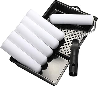 Foam Paint Roller Set with 6-Inch High-Density Foam Mini Roller Cover Refills, Roller Frame and Tray, Bathtub Refinishing ...