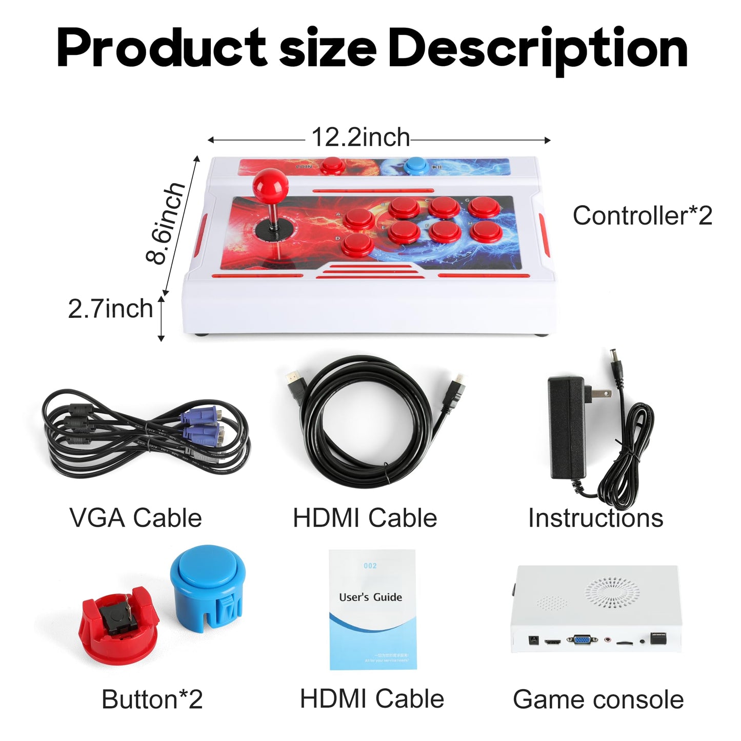 Pandora Box Arcade Game Console 32000 Games Pre-Install,Retro Game Machine for TV PC Projector, Supports Up to 4 Players, Full HD Output,, Search, Save, Hide, Favorites List
