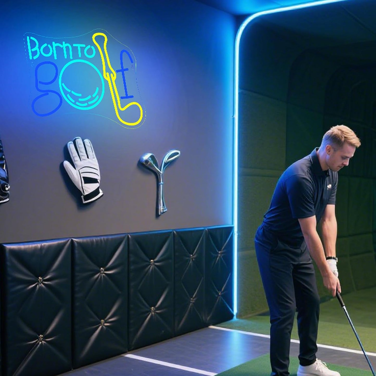 NOSUN Born to Golf Neon Sign Golf Neon Signs for Wall Decor LED Sign Colorful Neon Light Sign Neon Lights with Dimmable Encourage Light for Bedroom Bar Club Apartment Home Party Decor