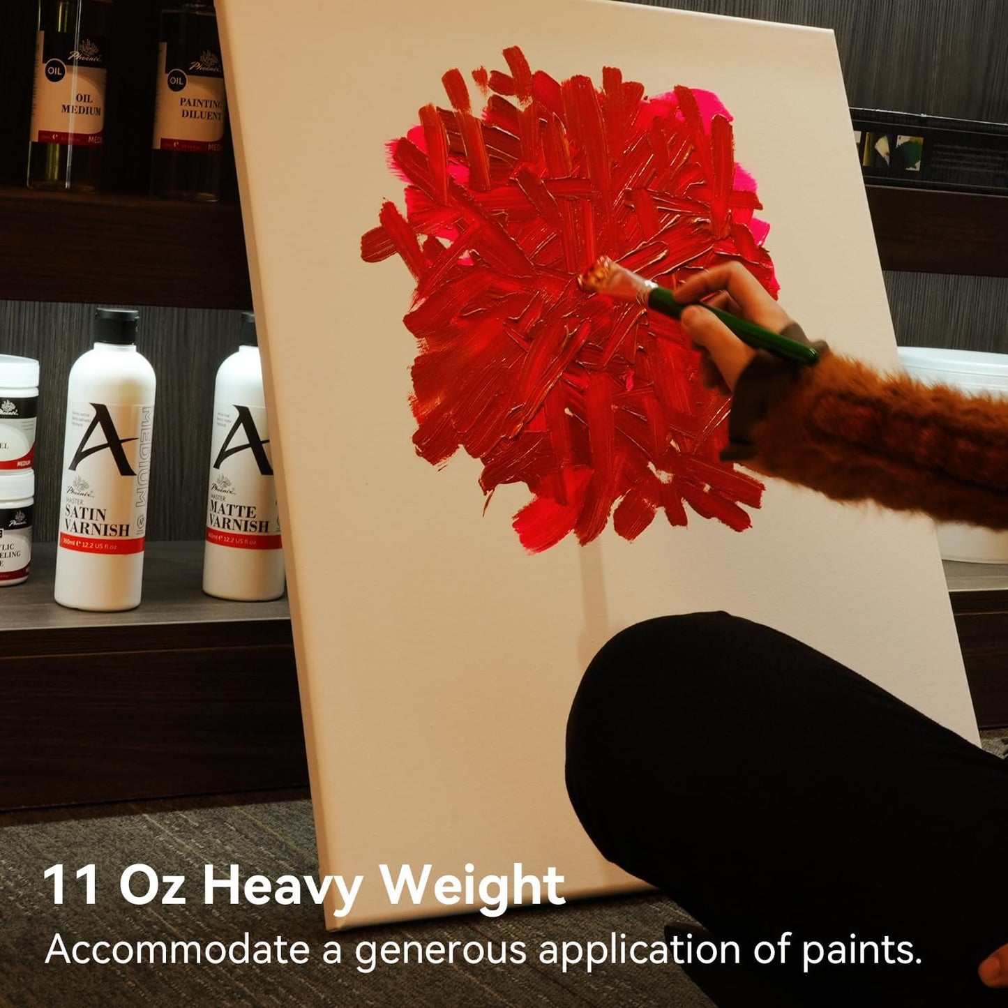 PHOENIX 18x24 Inch 4 Pack Artist Canvas - Large Stretched Canvases for Painting - 3/4 Inch Profile, 100% Cotton 11 Oz. Gesso Primed White Blank Professional Canvas Oil & Acrylic Paints