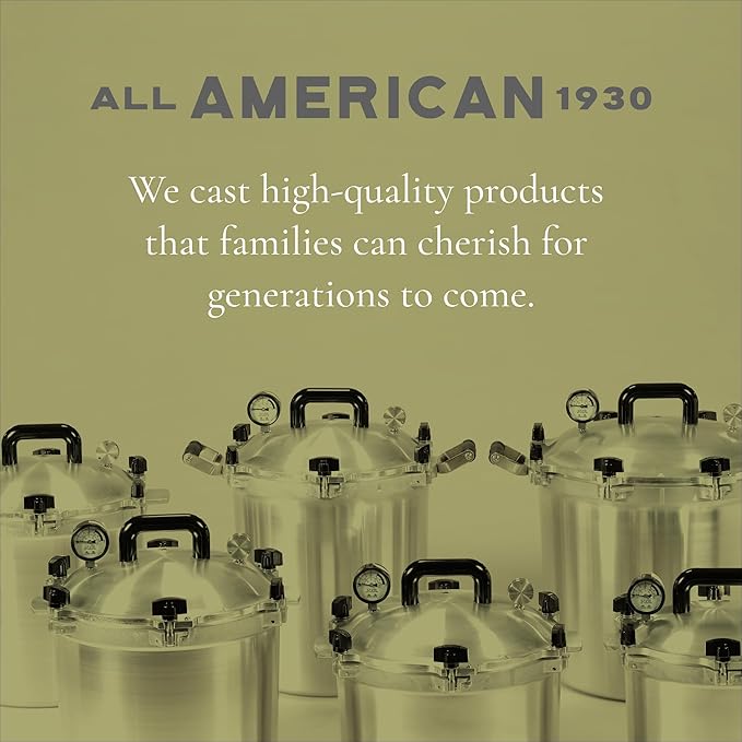 All American 1930: 10.5qt Pressure Cooker/Canner Plus (The 910) - Exclusive Metal-to-Metal Sealing System - Easy to Open & Close - Suitable for Gas, Electric, or Flat Top Stoves - Made in The USA