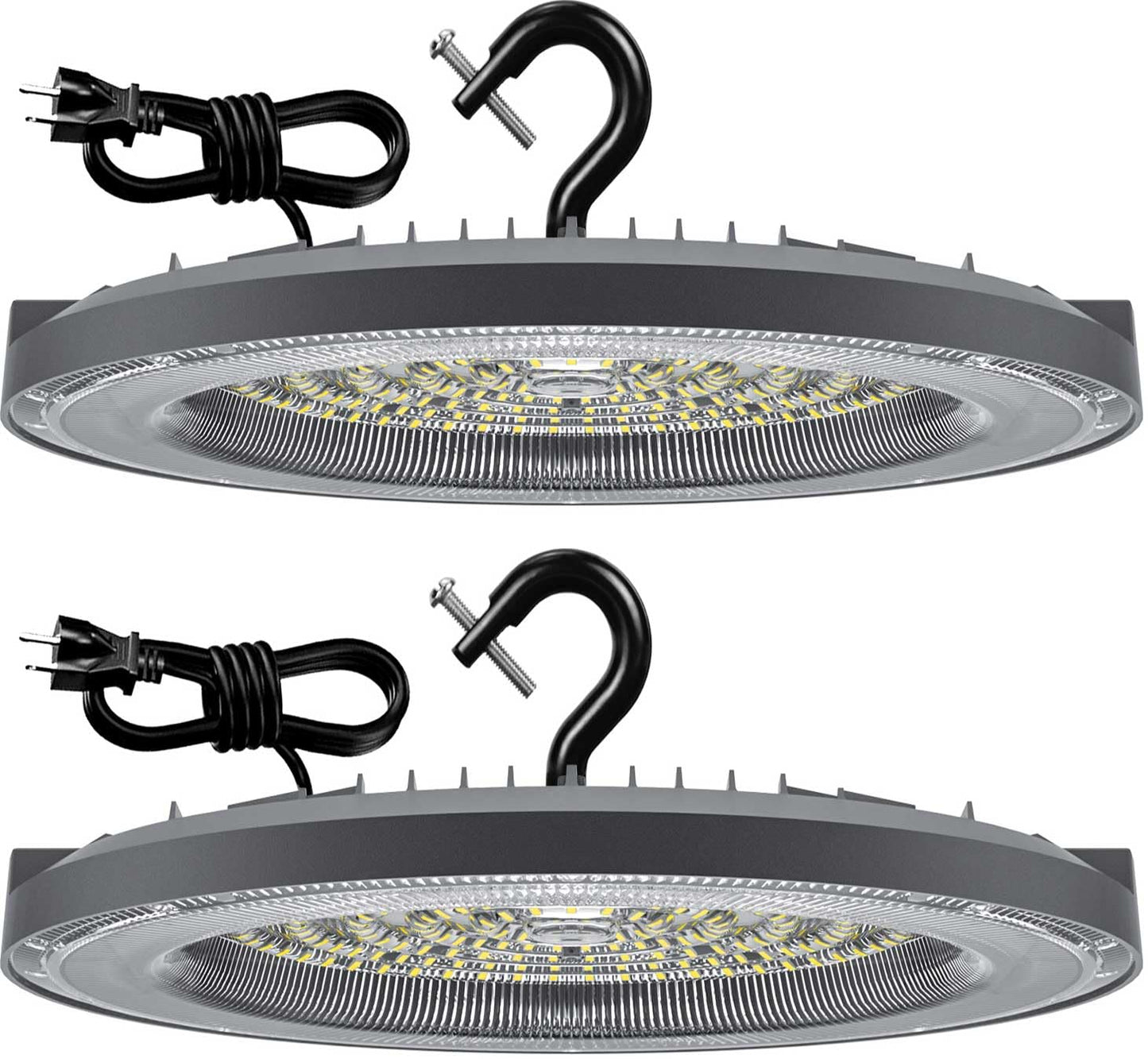 THELUX 2Pack High Bay Led Shop Lights 200W 5000K 28000lm(Equiv.800WMH/HPS), Led High Bay Light with US Plug&5Ft Cable for Commer