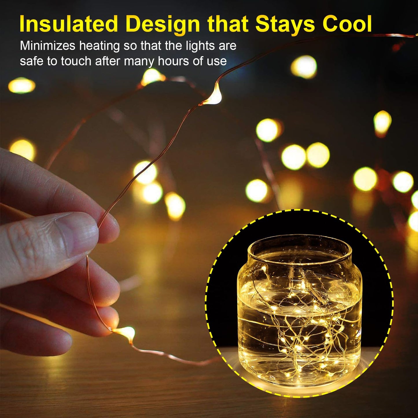 FWYWNL USB Fairy Light, 16ft 50 LED, Warm Colour, Copper, Remote Control, Waterproof, 1 Pac