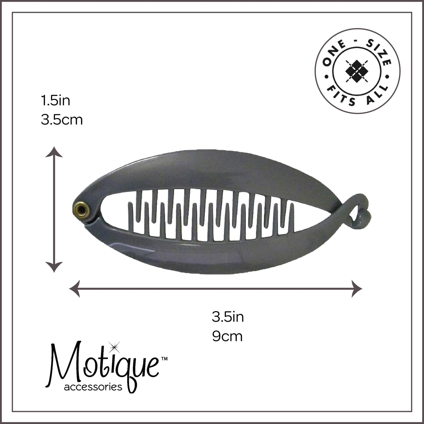 SET OF TWO Grey 3.5 Inch Mini Banana Clip Hair Clincher