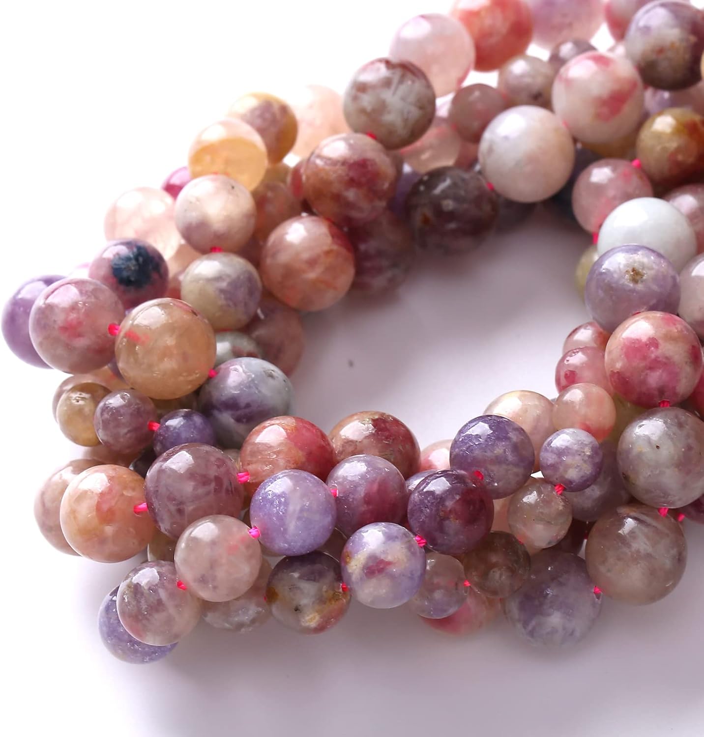 36pcs 10mm 5A Natural Pink Tourmaline Stone Beads Round Loose Spacer Healing Energy Beads for Jewelry Making DIY Bracelets Necklaces 15" (10mm, Pink Tourmaline)