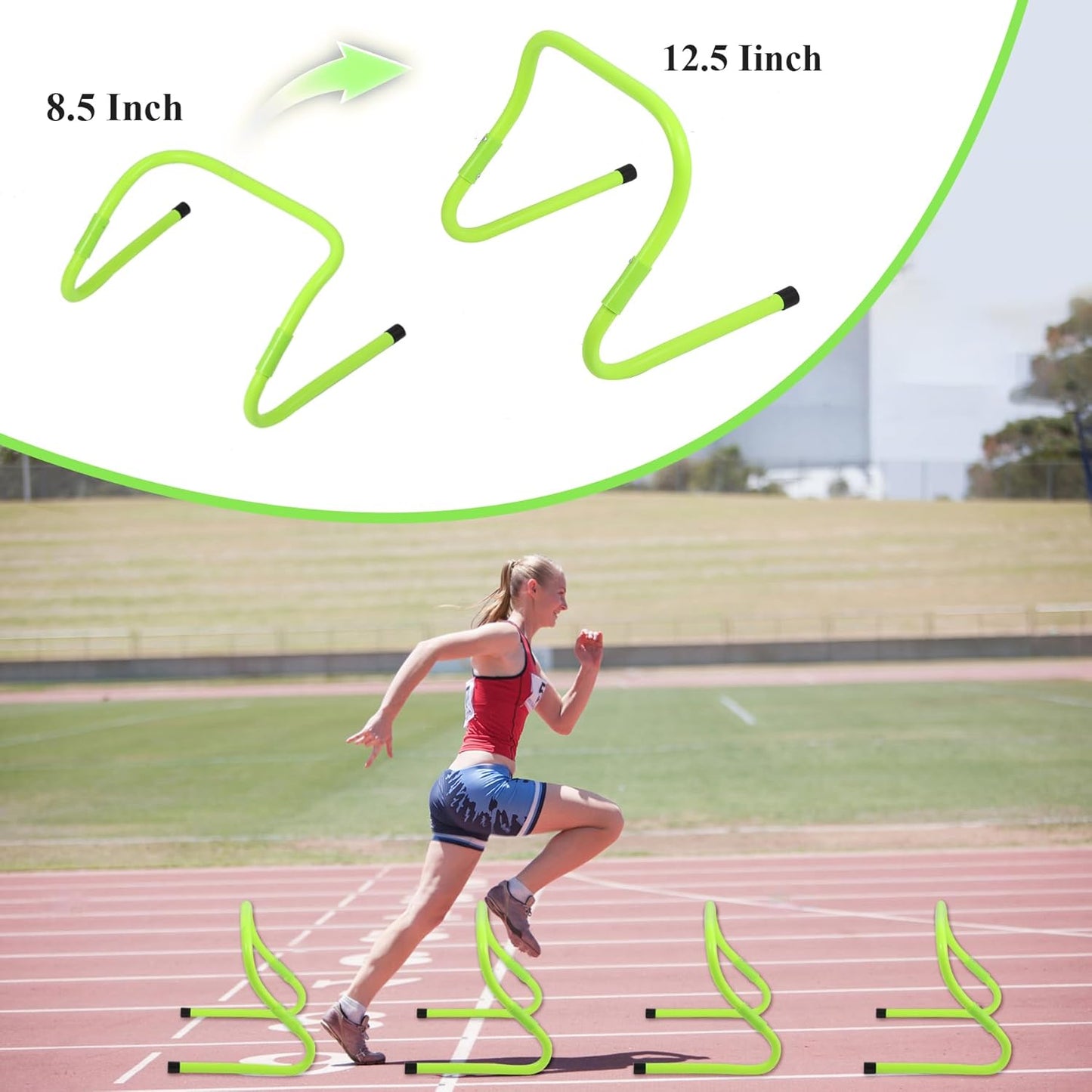 Agility Ladder, Agility Speed Training Set, 20ft 12 Rung Agility Ladder, 4 Agility Hurdles, 5 Resistance Bands, 12 Resistance Cones, Running Parachute, Jump Rope for Athletes, Adults