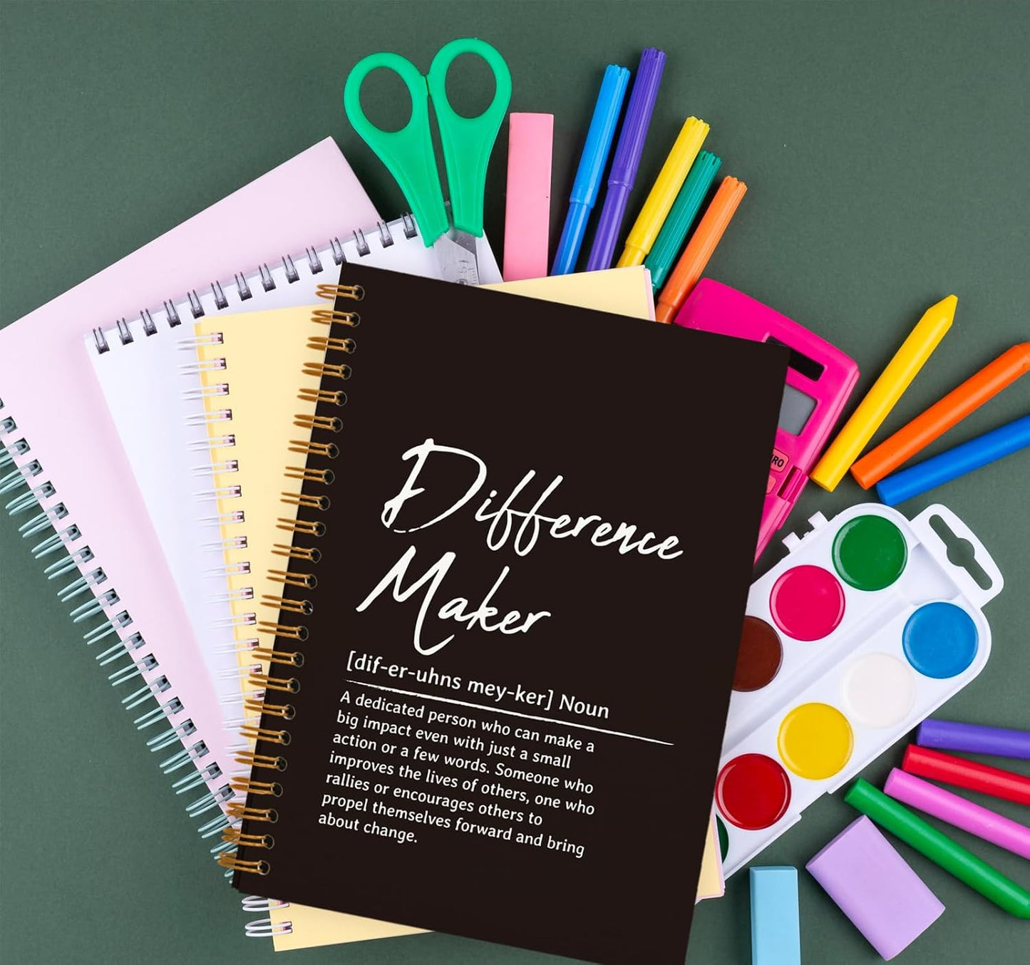 Difference Maker Gift Notebook, Employee Appreciation Gifts, Thank You Gifts for Women Men Principal Boss Mentor Teacher, Farewell Goodbye Retirement Gifts for Coworkers, Motivational Leadership Gifts Spiral Notebook 5.5 x 8.3
